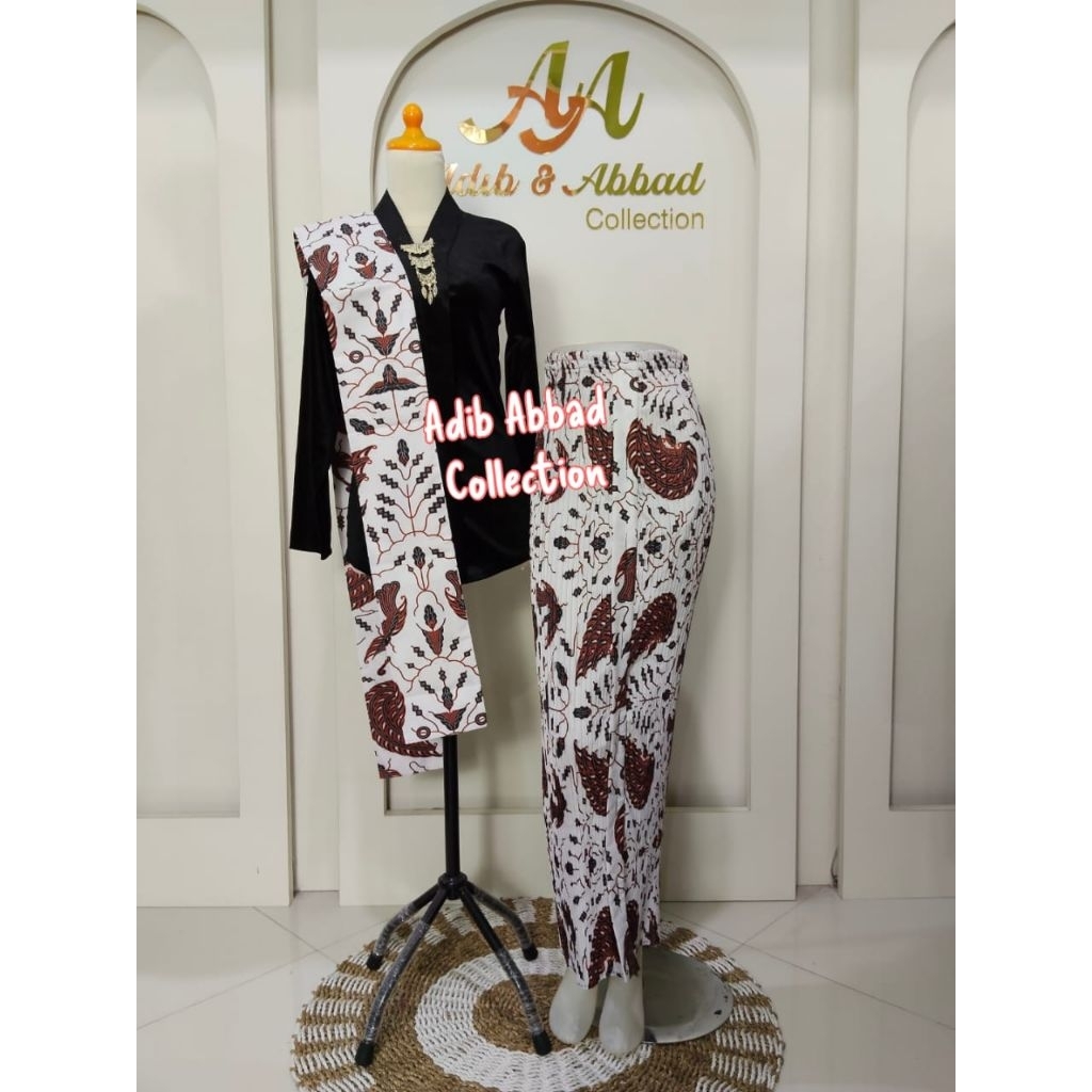 SET KEBAYA KARTINI SELENDANG BATIK (Atasan+selendang+rok)