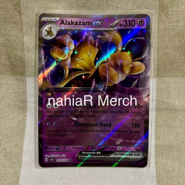 Pokemon TCG Indonesia Alakazam ex sv4a 075/190 RR Harta Berkilau ex
