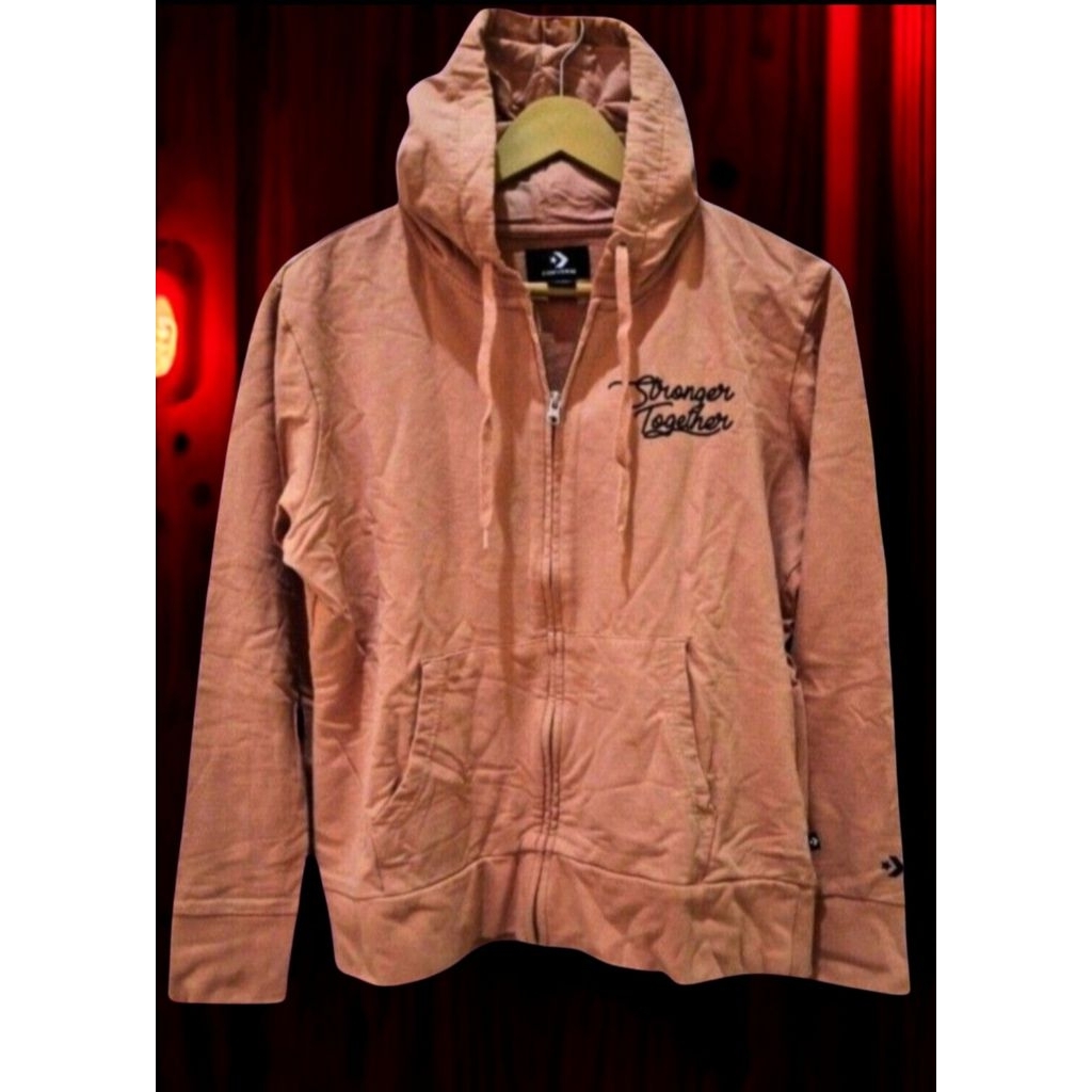 Hoodie Zipper Converse Stronger Together Original