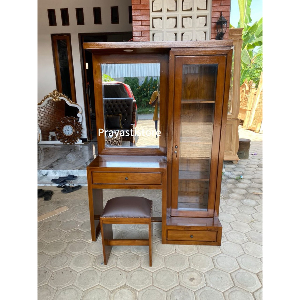 Meja rias minimalis kayu Jati , Meja rias jati minimalis