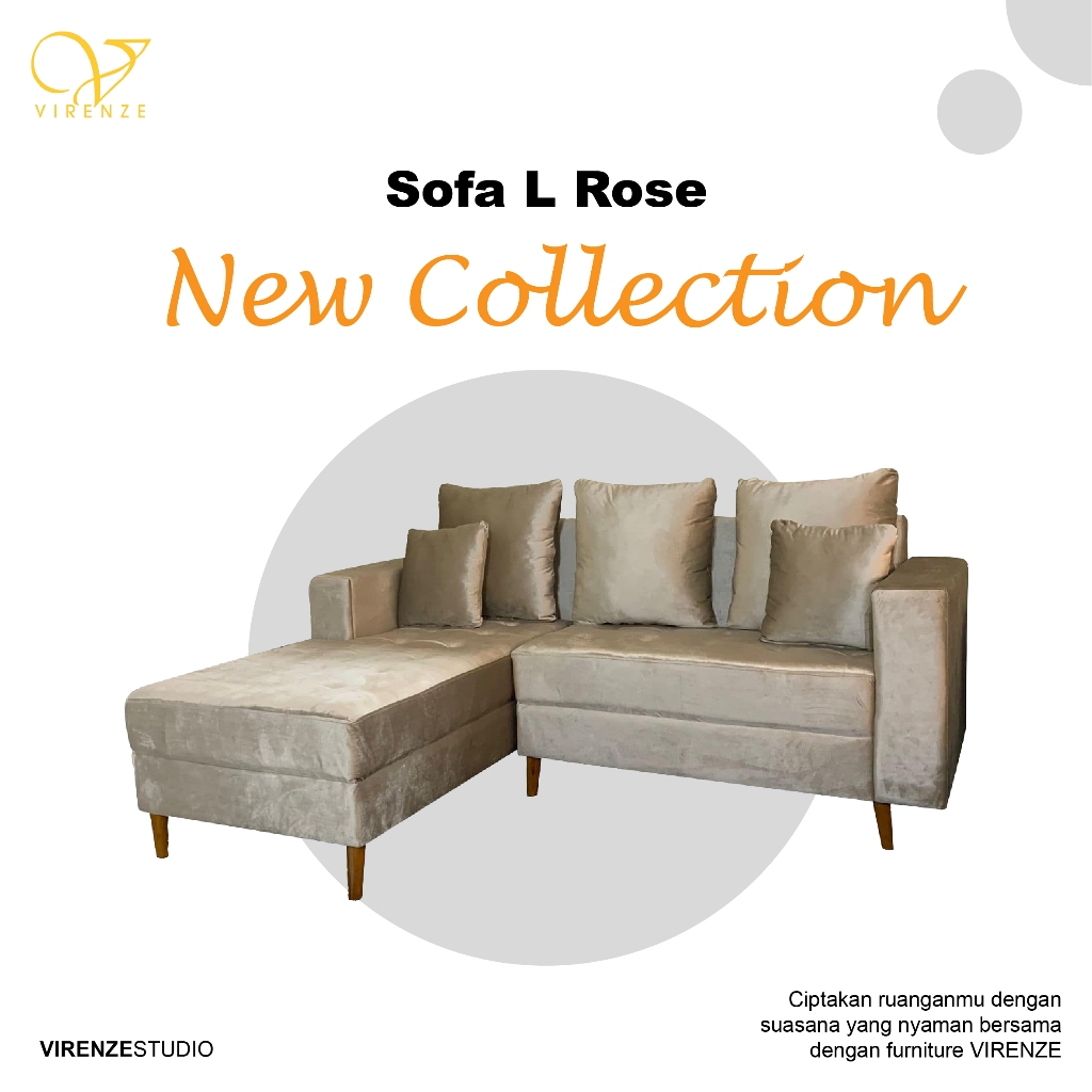 Sofa L Rose Sofa Sudut Minimalis Modern Virenze Semarang, Solo, Jogja, Magelang, Salatiga, Ungaran