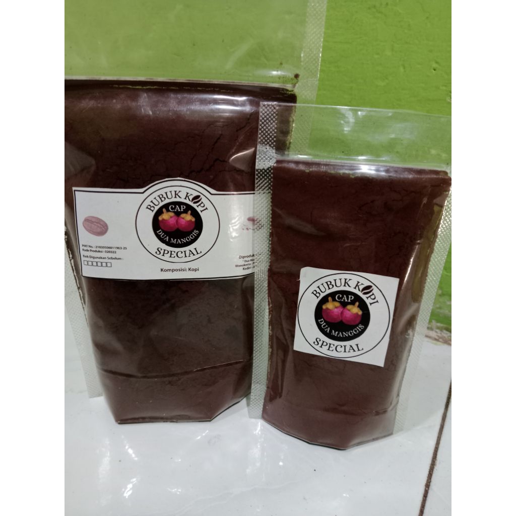 

Cap Dua Manggis, Kopi Bubuk Hitam Robusta Special, Dengan Aroma nikmat Dan Rasa Yang Khas