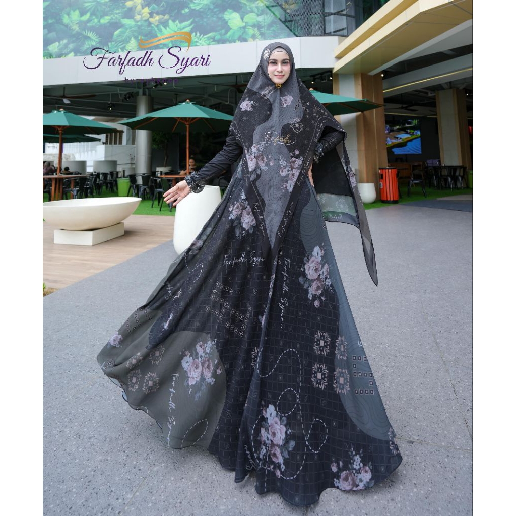 Ready - Gamis syari original by farfadh (rayhan) - gamis syari hitam - gamis syari sage - gamis syar