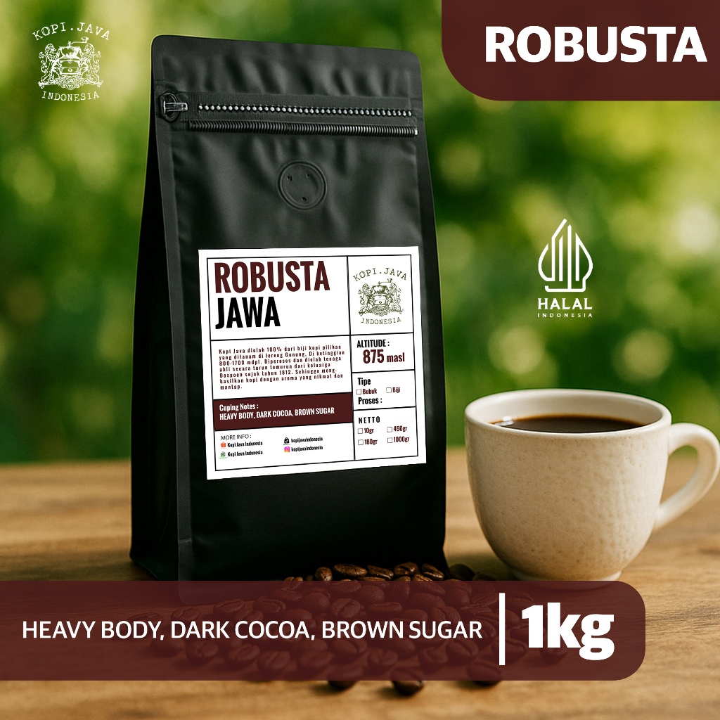 

Kopi Robusta Premium 1000 gr Kopi Murni 100% TANPA CAMPURAN - KOPI JAVA INDONESIA