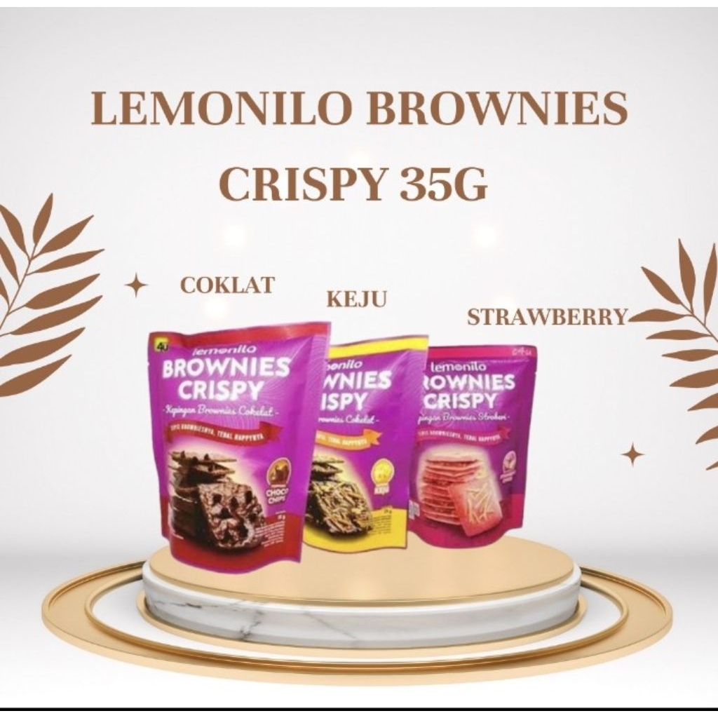 

LEMONILO Brownies crispy 35G tersedia varian coklat,keju, strawberry