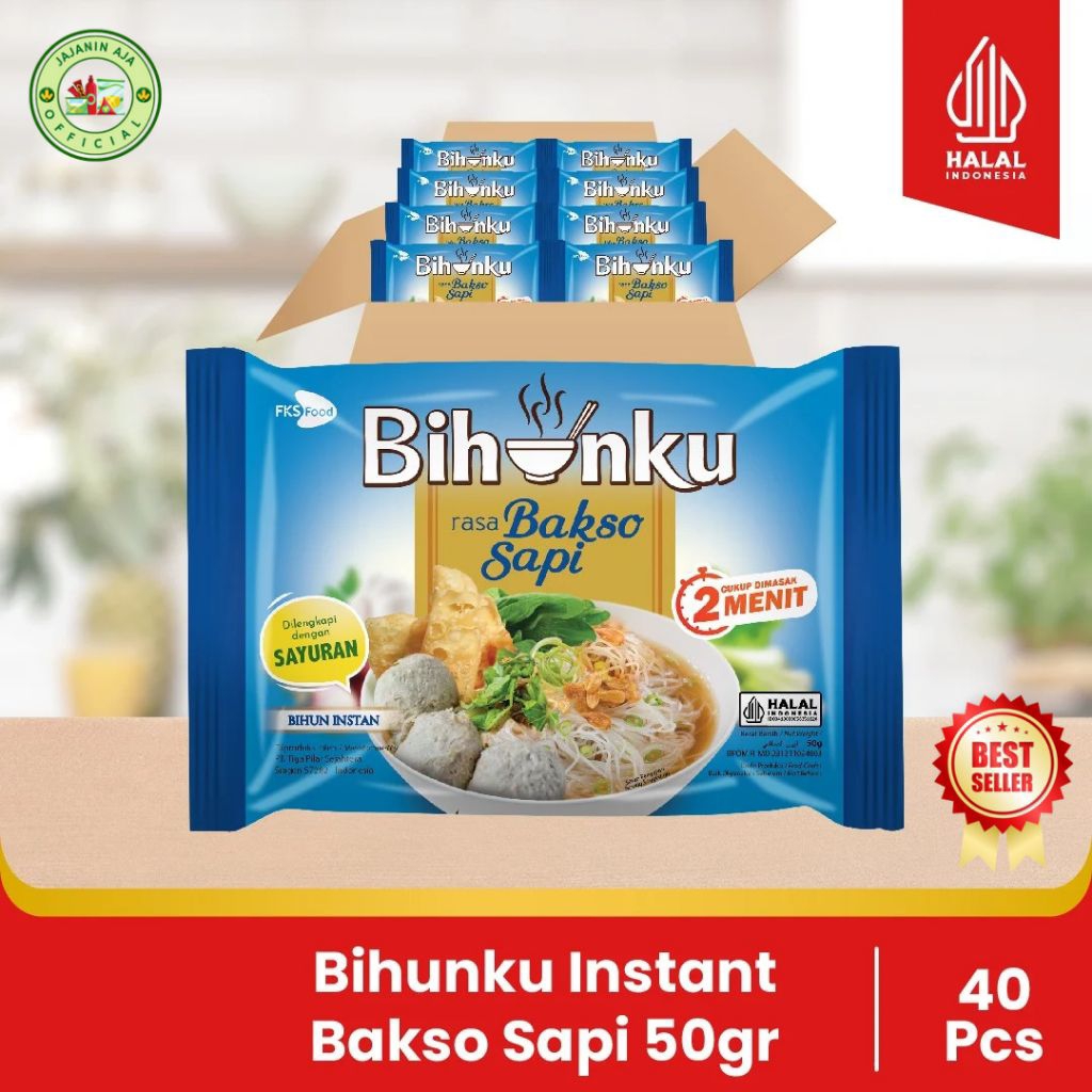

Bihunku Instan Bakso 50gr - 1 Karton Isi 40 Pcs | Bihun Instan Kuah Bakso Enak & Gurih