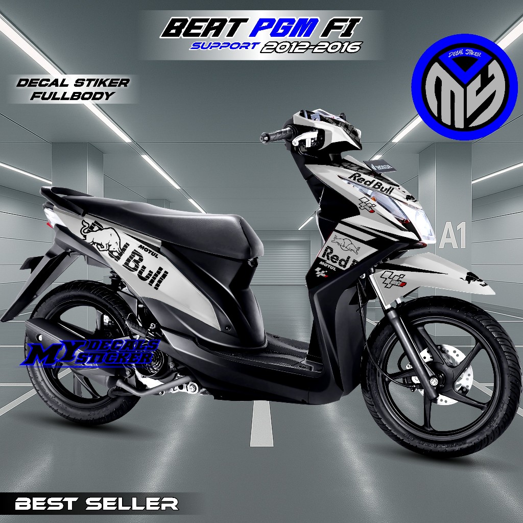 Decal Sticker Honda BeAT Fi Old BeAT Fi Lama Full Body Beat 2013 2014 2015 2016 Stiker Viral RedBull