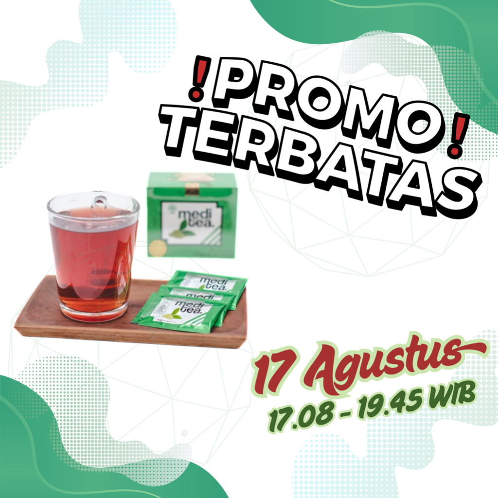 

MEDITEA - PROMO MERDEKA Teh serbuk herbal atasi kanker, diabetes, asam urat, memelihara kesehatan