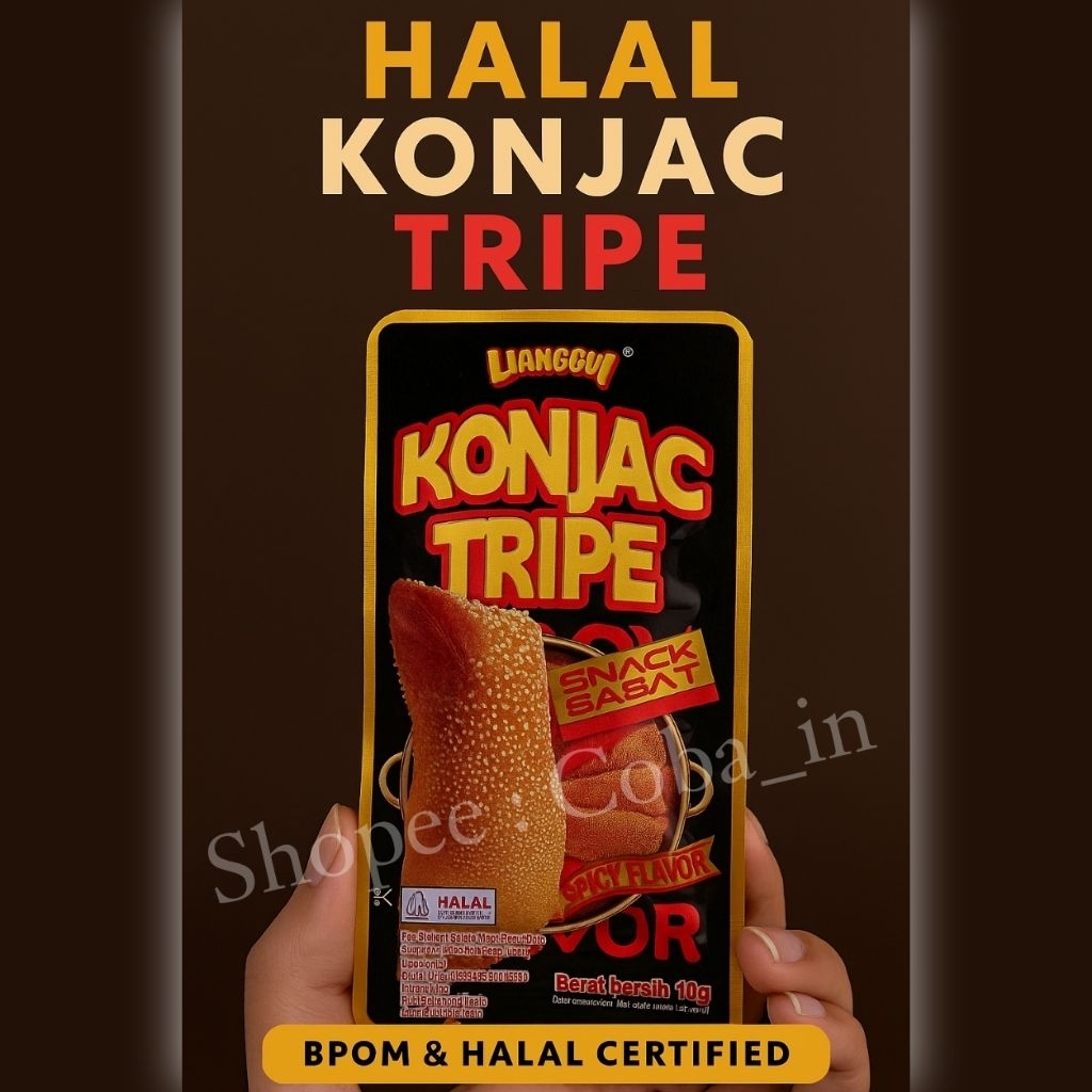 

CEMILAN PEDAS KONJAC TRIPE SNACK BABAT VIRAL LIANGGUI Spicy Flavor HALAL BPOM