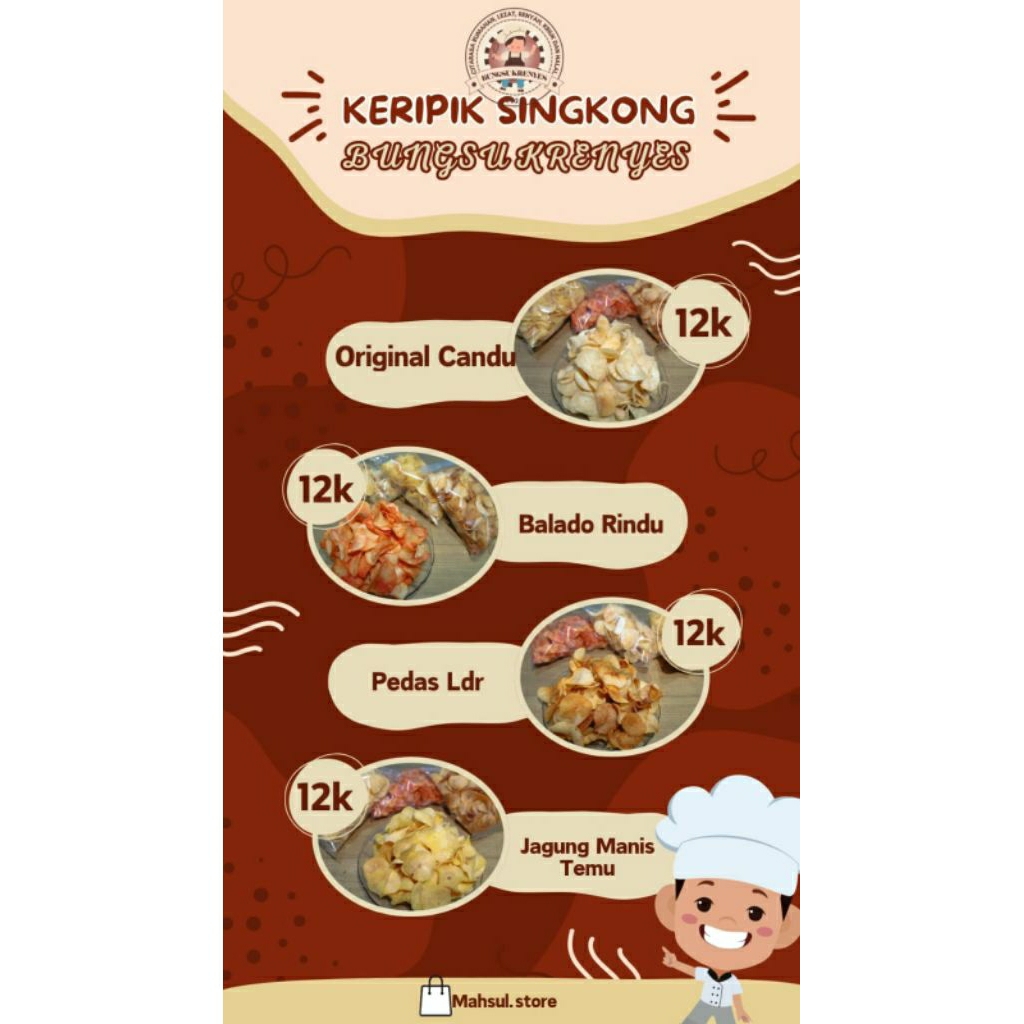 

Keripik Singkong Bungsu Krenyes Asli Sukabumi Renyah Gurih Rasa Pedas Original Balado Jagung Manis 200g