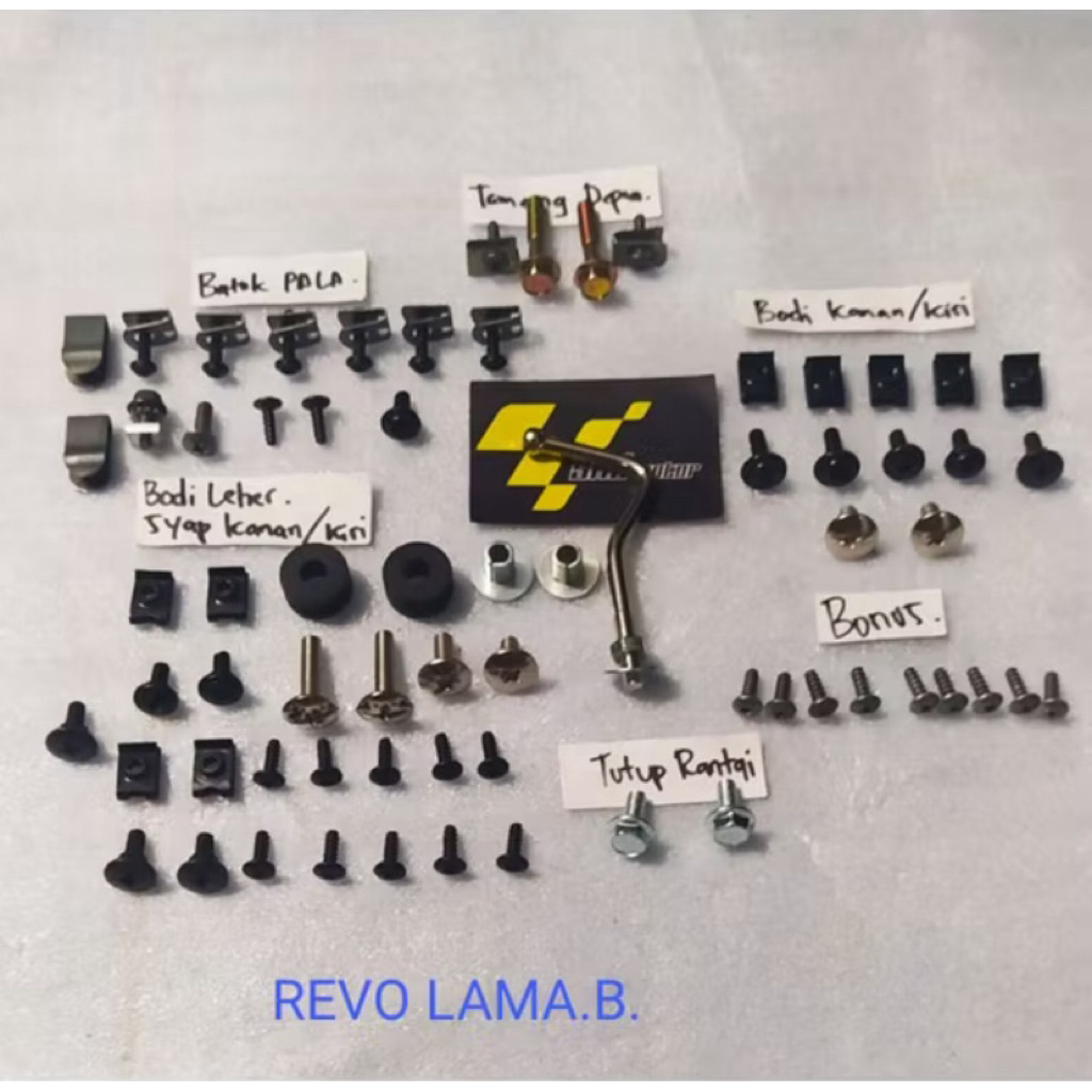 baut full bodi revo lama/baut lengkap bodi revo lama 100