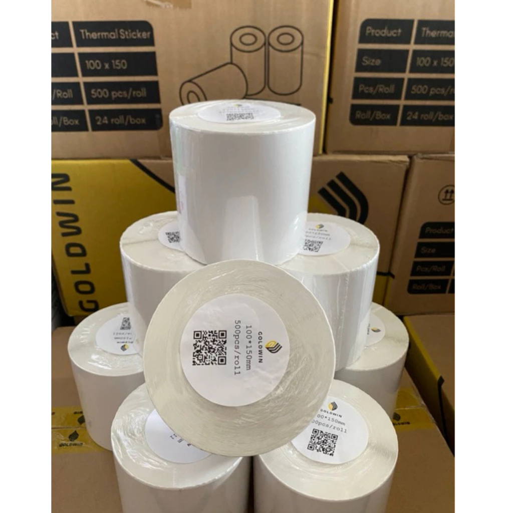 

Label Barcode 10pcs 100x150MM Goldwin / Sticker Thermal Resi ISI 500 Lembar