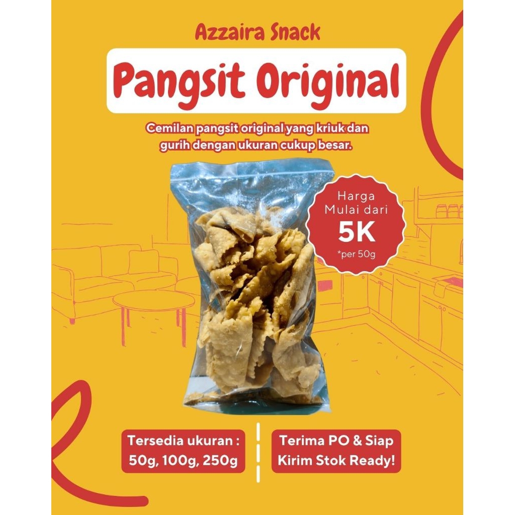 

PANGSIT ORIGINAL GURIH (TIDAK PEDAS) UKURAN 50gr / 100gr / 250gr | CEMILAN KILOAN | SNACK GURIH KRIUK