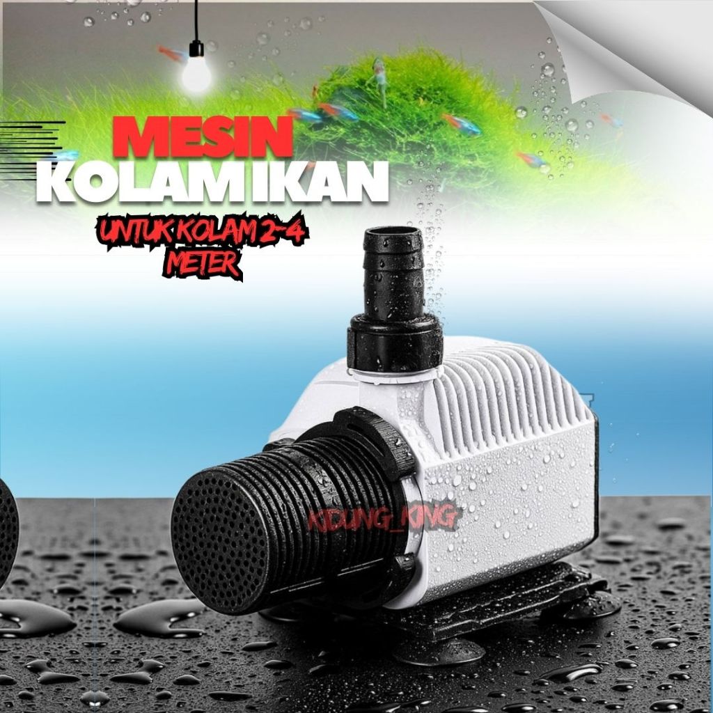 Mesin Pompa Celup Kolam Ikan Aquarium Hidroponik Low Watt 107A 5000 Liter Per Jam 4,2 Meter