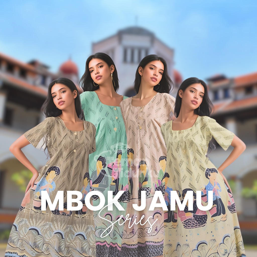 Daster Payung Rayon Premium Berkancing Motif Mbok Jamu Adem Nyaman Busui Jumbo