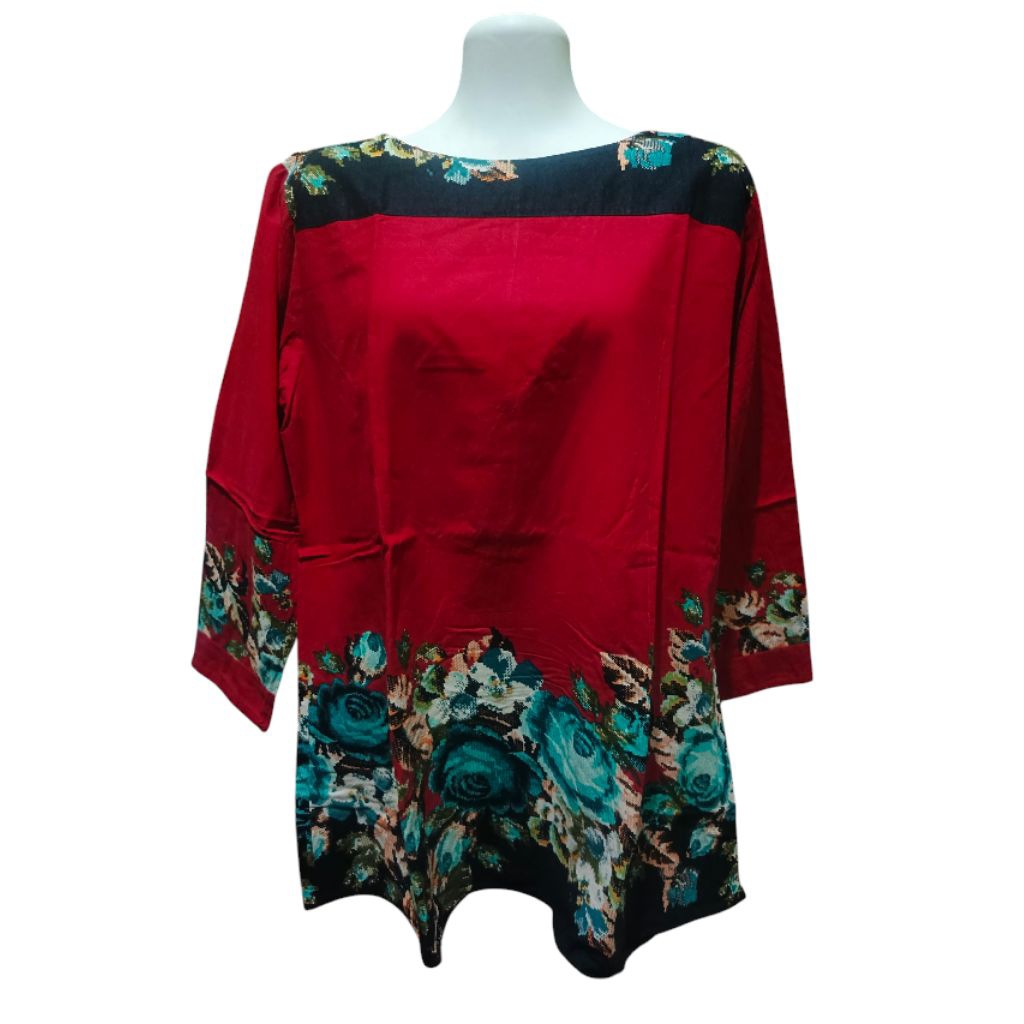 Blus Merah Wanita Lengan Panjang | Baju Merah Wanita | Blouse Merah Wanita