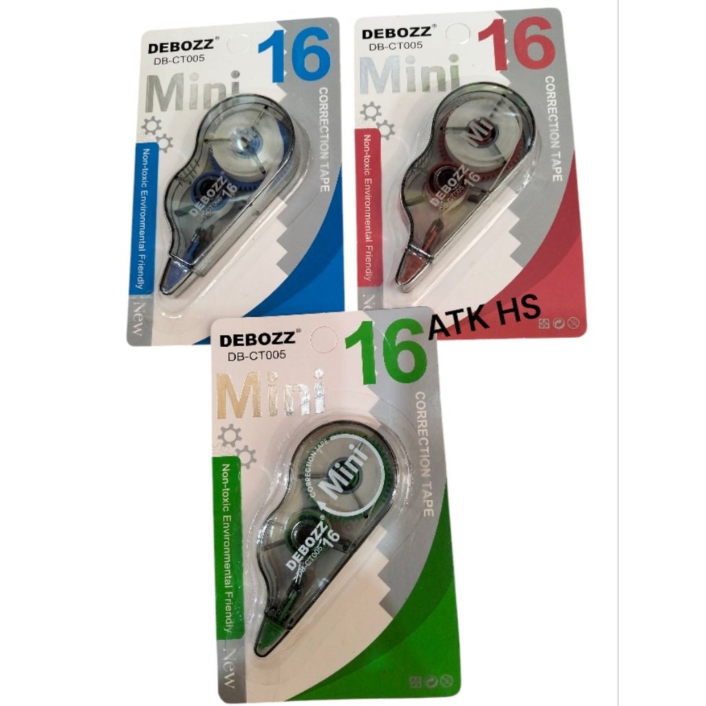 

Correction Tape Mini Debozz 16 Meter – Tip X Roller Non-Toxic & Eco Friendly - Alat Tulis Kantor/ATK Murah Medan