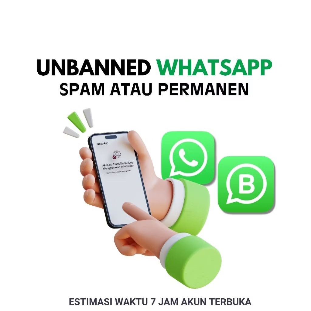 Jasa buka akun Whatsapp / WA yang terblokir atau ke baned karena SPAM atau pengiriman berlelebihan
