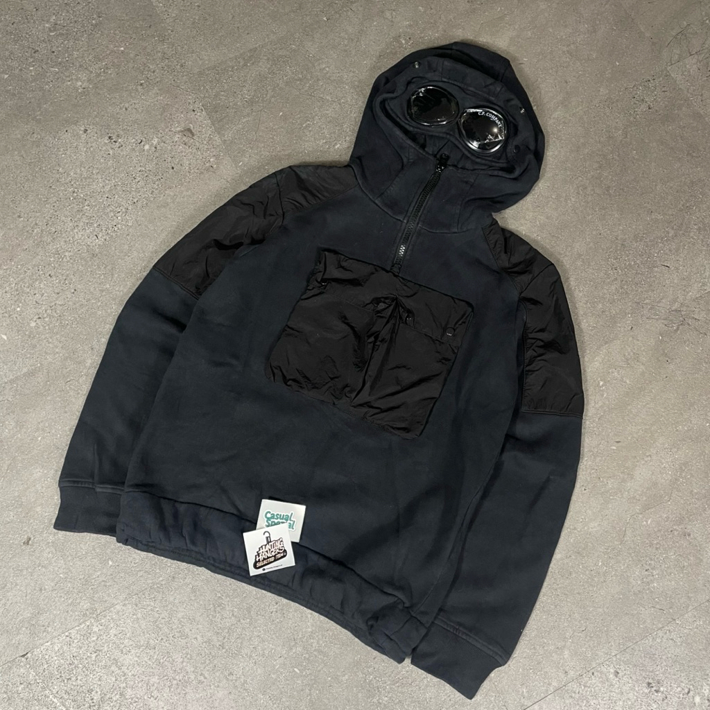 zip hoodie cp company goggle nylon pocket second original