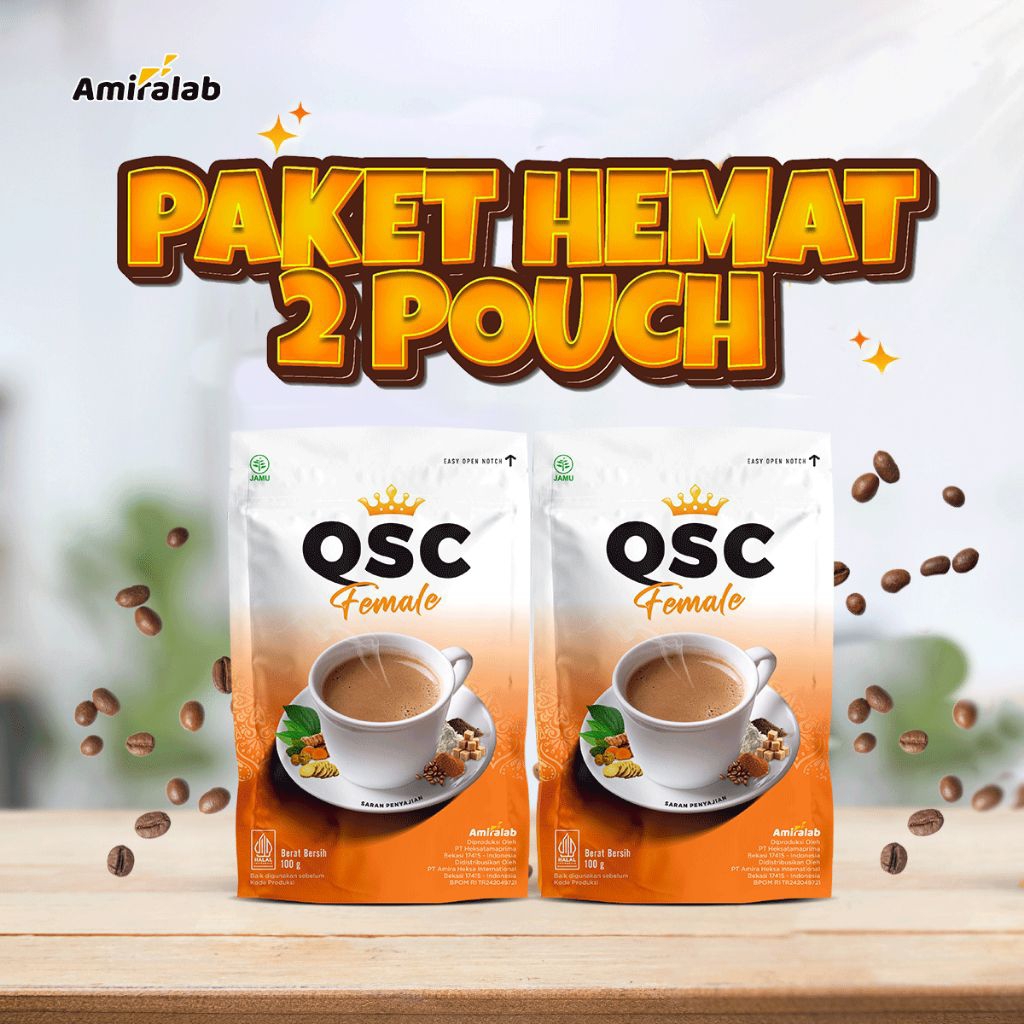 

[Paket Hemat] QSC Female Coffee Original Amiralab 100g | Minuman Kopi Pelancar Menstruasi Wanita Herbal 100 Gr