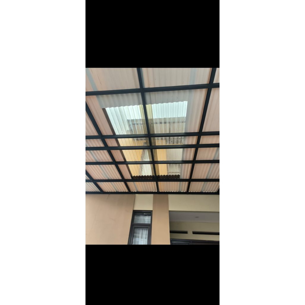 kanopi bajaringan atap alderon + platfon pvc bergaransi bandung