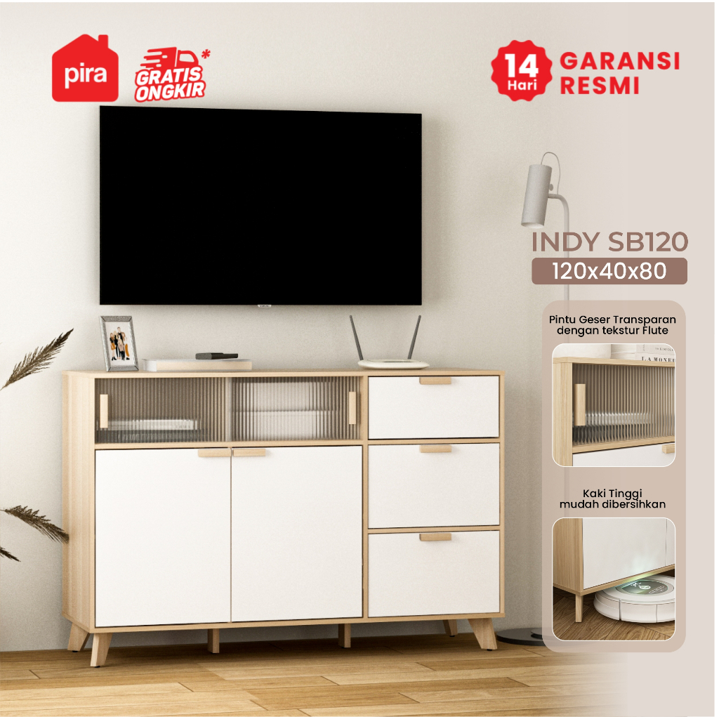 PIRA METROPOLIS - INDY SB120 Bufet / Sideboard / Kabinet Dapur / Meja TV