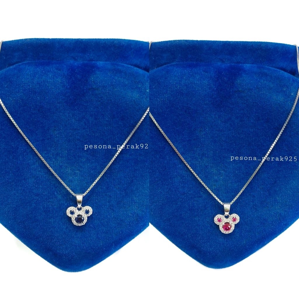 Set Kalung Anak Perak Asli Silver 925 Lapis Emas Putih - Model Kalung Itaisanta dengan Liontin Micke