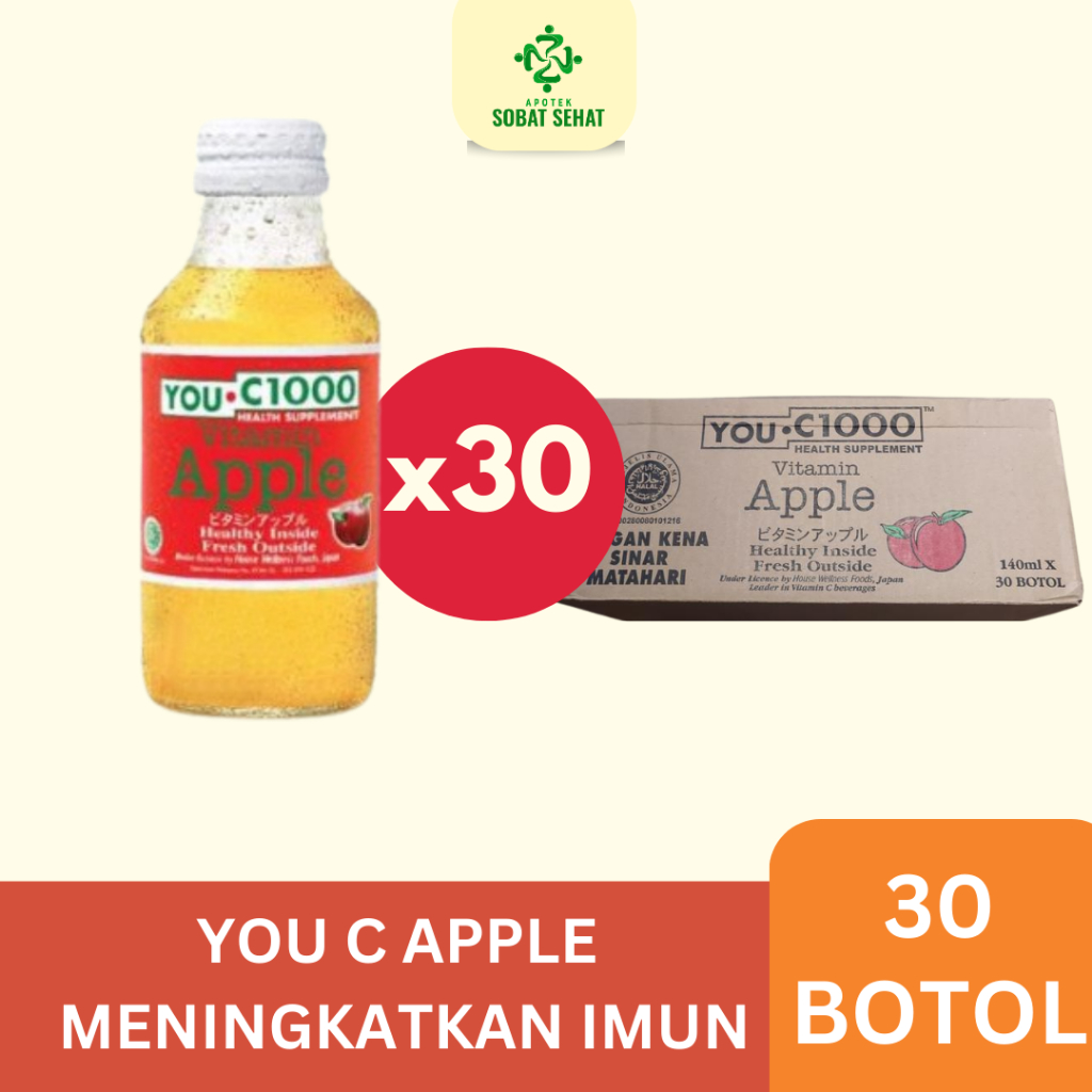 

[30 BOTOL] YOU C1000 Apple 1 BOX 1 Karton ISI 30 Botol @140 ml