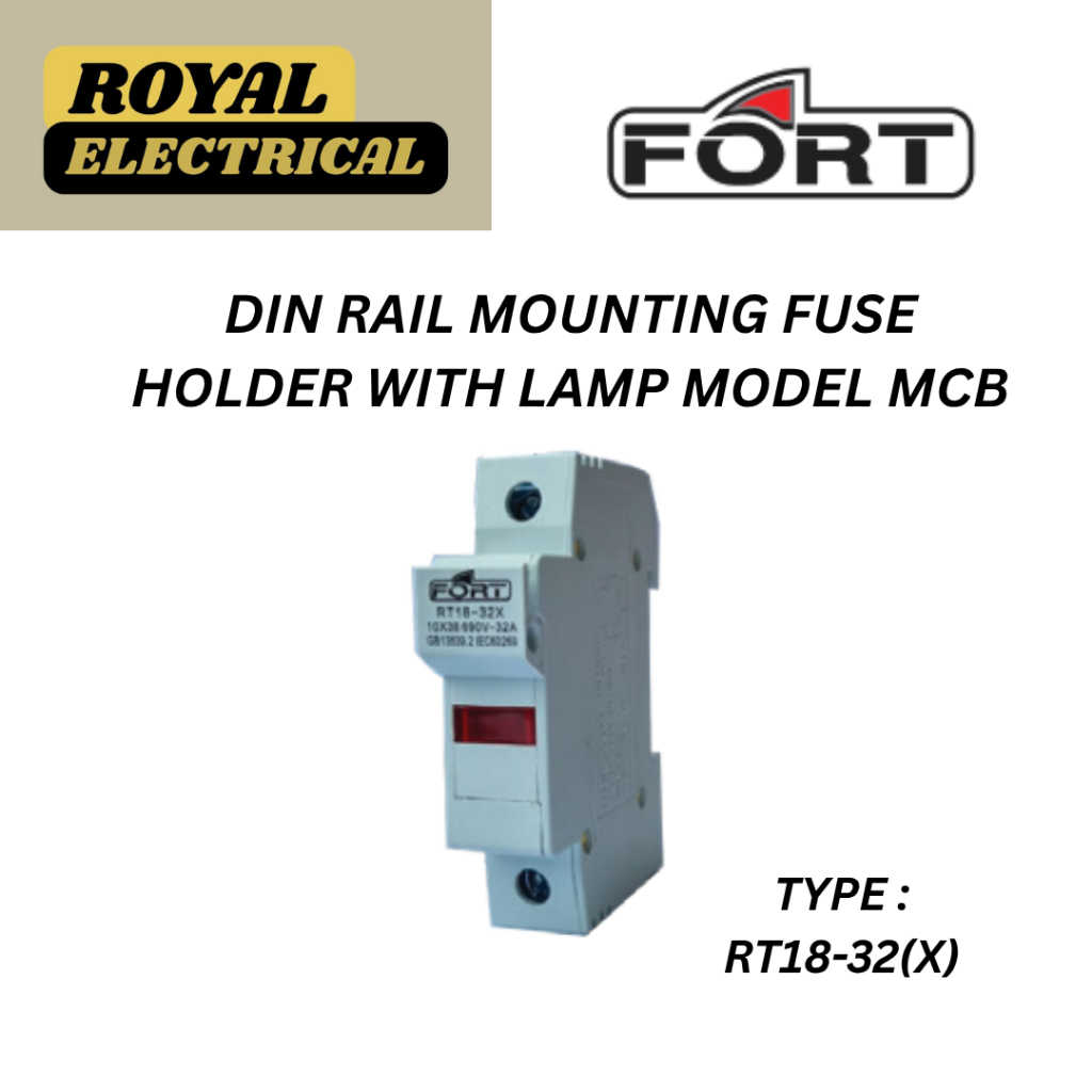 Mitsuyama_ Fort - Din Rail Mouting Fuse Holder With Lamp Model Mcb - Type Rt18-32(X)