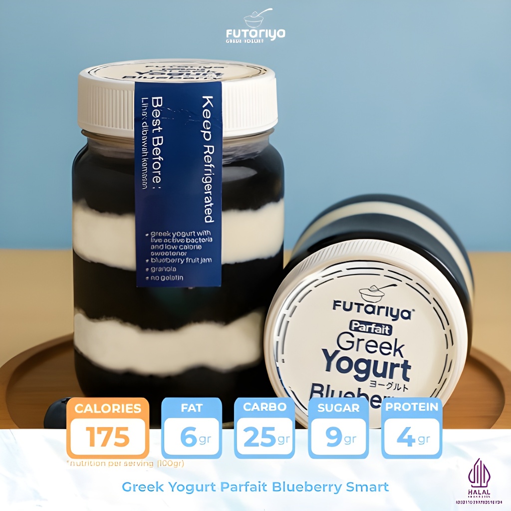 

FUTARIYA Greek Yogurt Parfait Blueberry Smart Pack - Live Active Probiotics Yogurt, Low Calorie