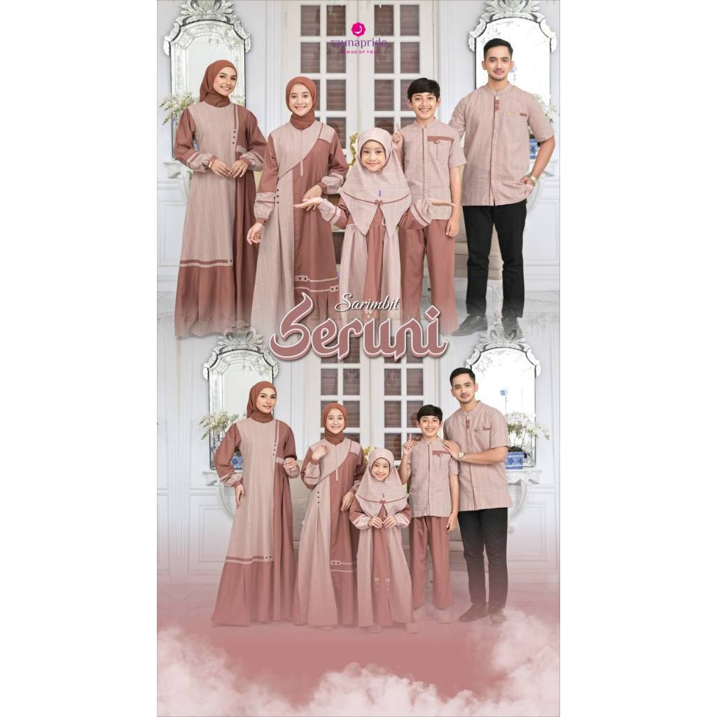Rauna Sarimbit Seruni CORAL - BAJU MUSLIM KELUARGA - FAMILY SET - COUPLE KELUARGA