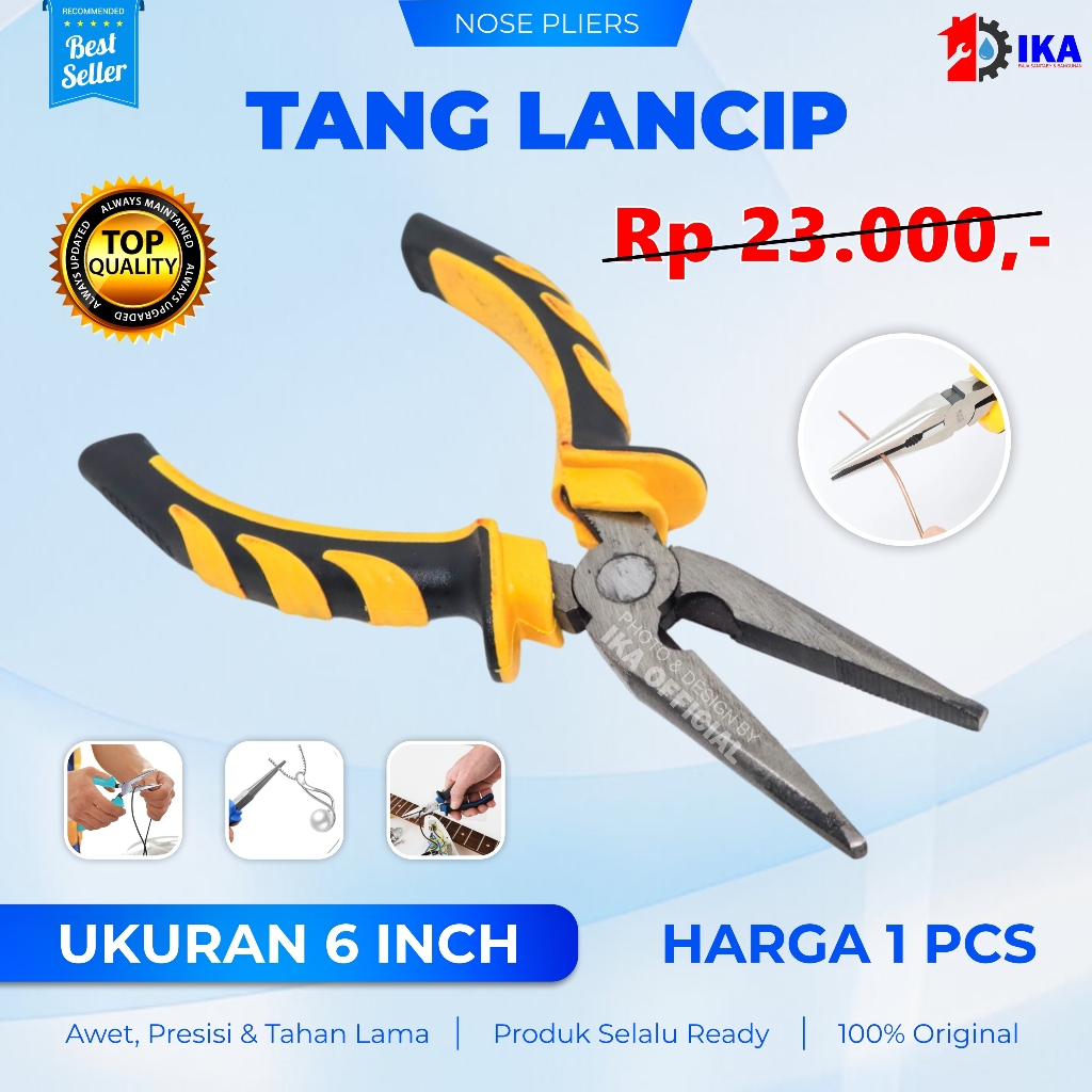 TANG LANCIP / LONG NOSE PLIERS 6 Tang Lancip 6" Industri / Tang Kombinasi Blester 6 Inch Inci l Tang