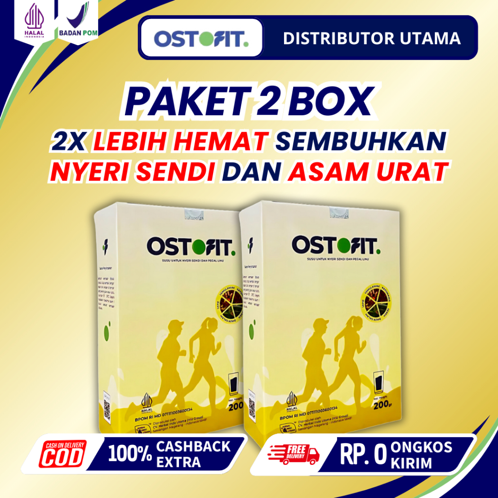 

OSTOFIT - Paket 2 Box Susu Herbal Menyembuhkan Nyeri Sendi dan Asam Urat Tanpa Efek Samping