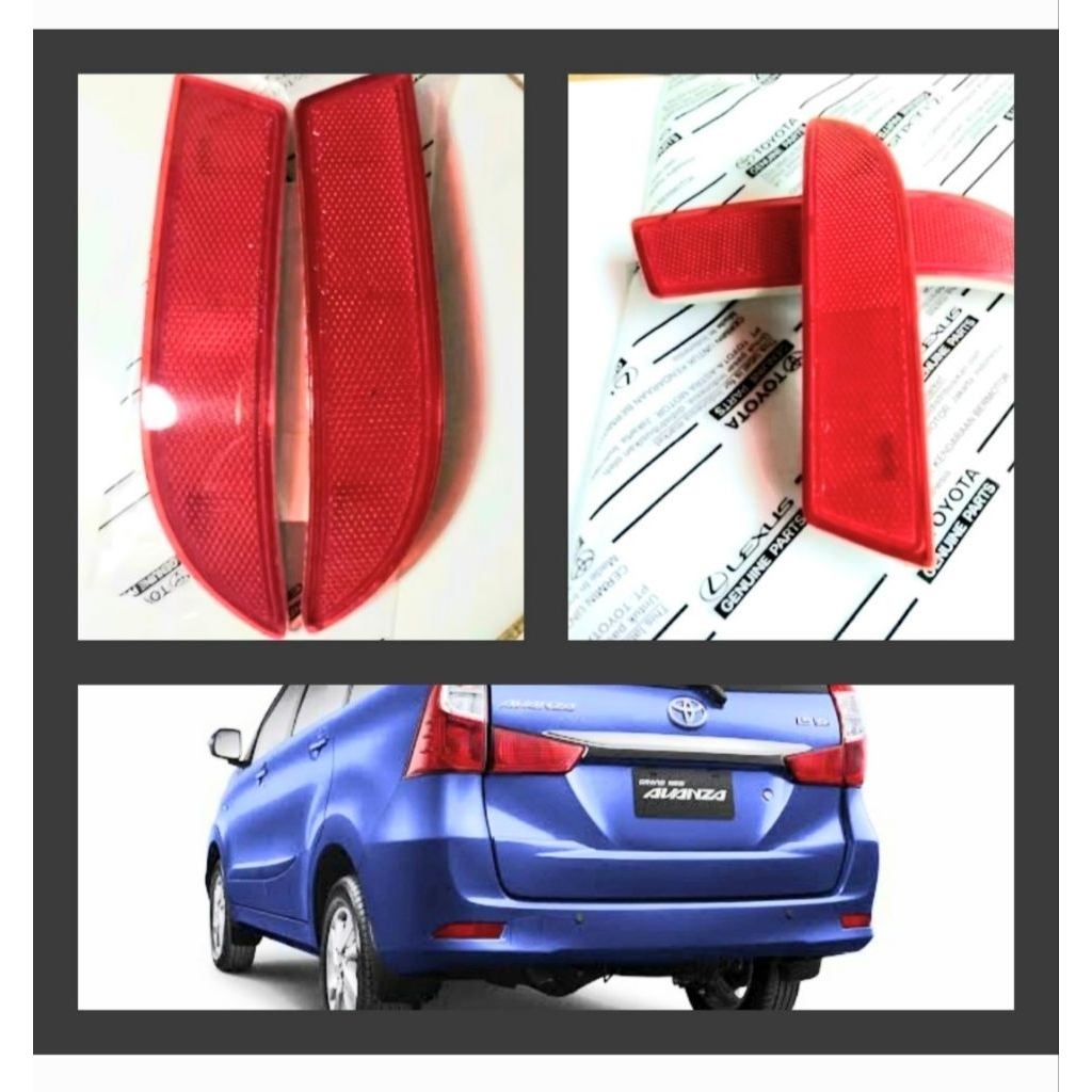 Lampu bemper belakang reflektor mata kucing  Mobil Avanza Xenia 2012 2013 2014 2015 2016 2017 2018 2