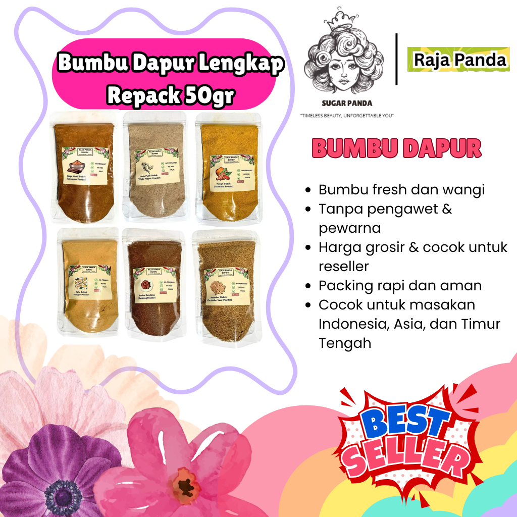 

Bumbu Dapur Lengkap Repack 50gr | Ketumbar, Merica, Kunyit, Kayu Manis, Bumbu Rendang Rempah Masakan Harian