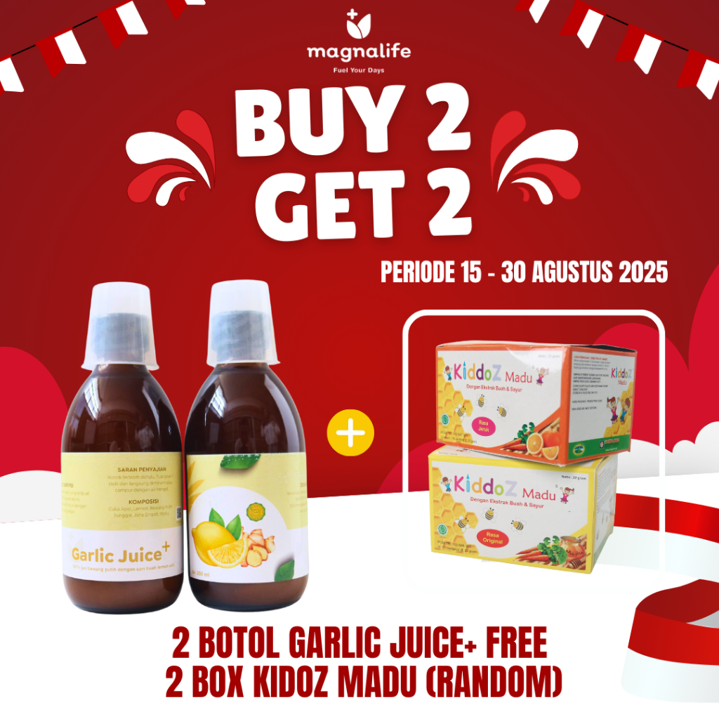 

[BUY 2 GET 2] Magnalife - 2 Botol Garlic Juice+ FREE 2 Box Kiddoz Madu
