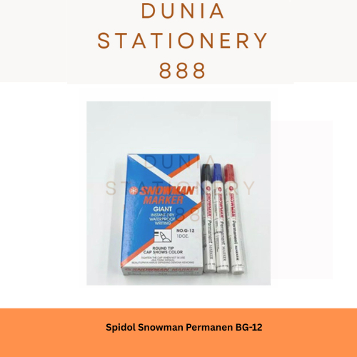 

Spidol Snowman Permanent / Marker G 12 Hitam / Biru / Merah