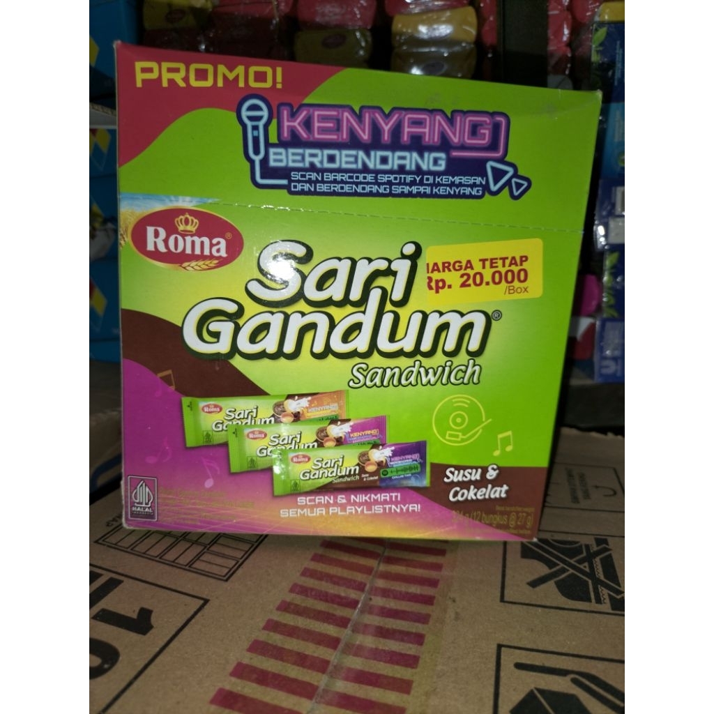 

Roma Sari Gandum Coklat/ 1 pack 12 bungkus