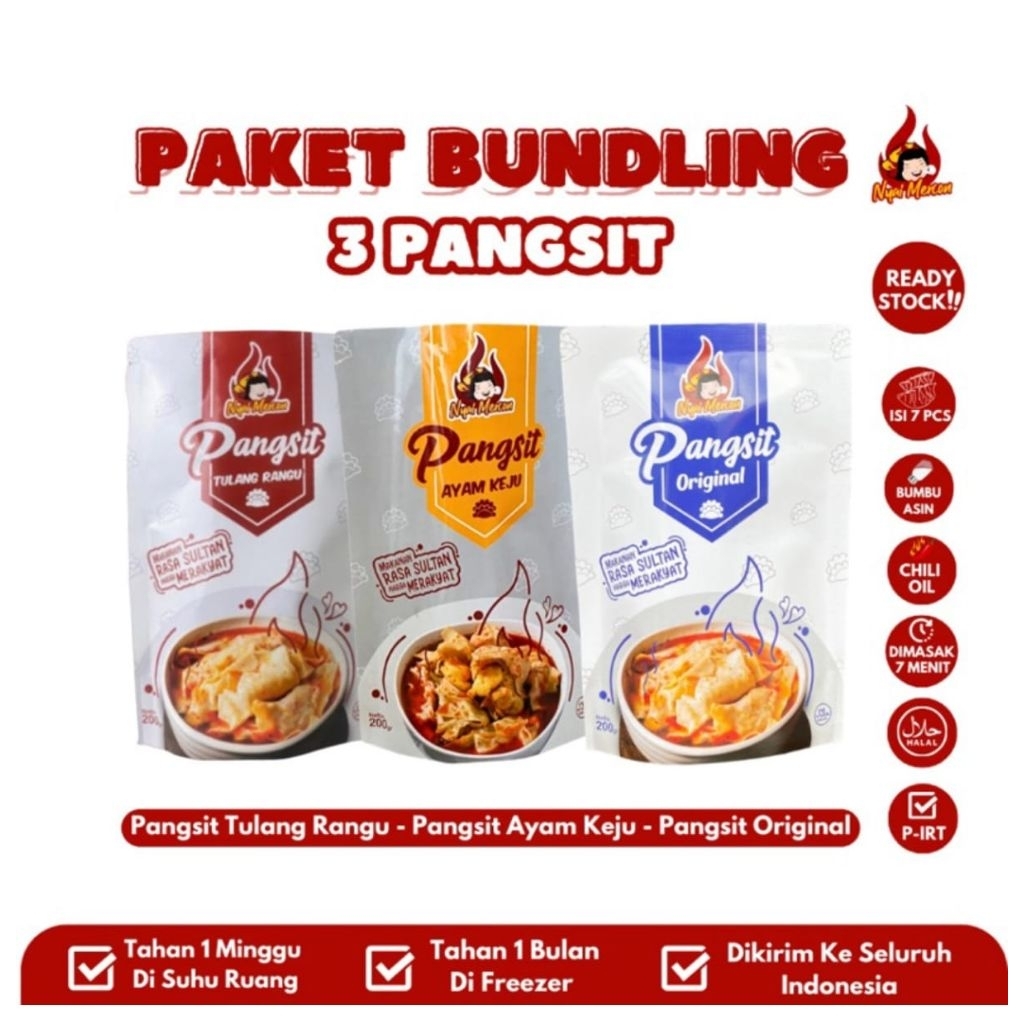 

Nyai Mercon~ PAKET BUNDLING 3 VARIAN PANGSIT BEST SELLER (Tulang Rangu Ayam Keju & Original)
