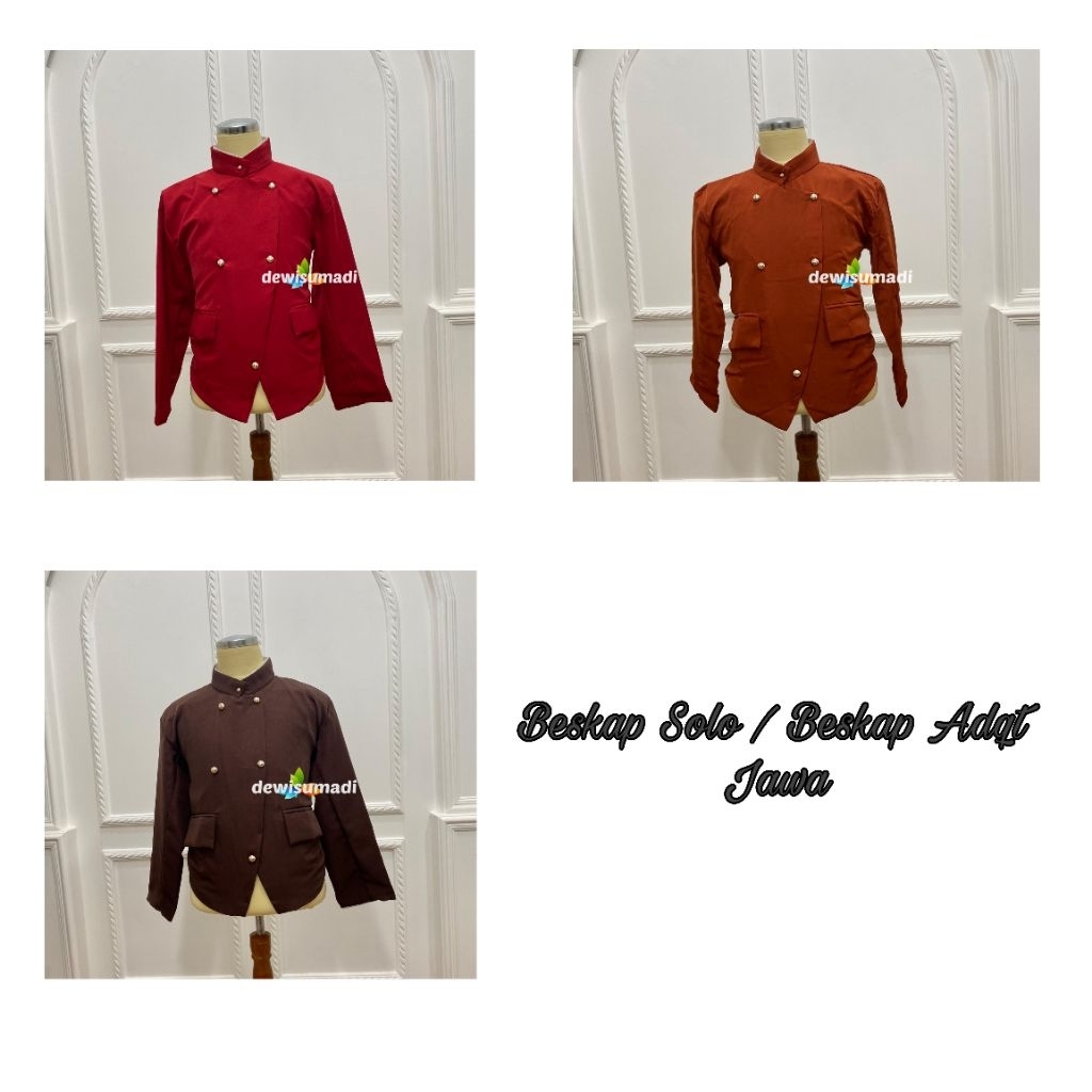 (Beskap Solo) Beskap Adat Jawa - Tradisional / Beskap Pagar Bagus - Among Tamu |Warna Lengkap