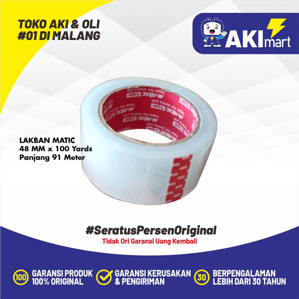 

Lakban Merk Matic 48mm x 100 Yards