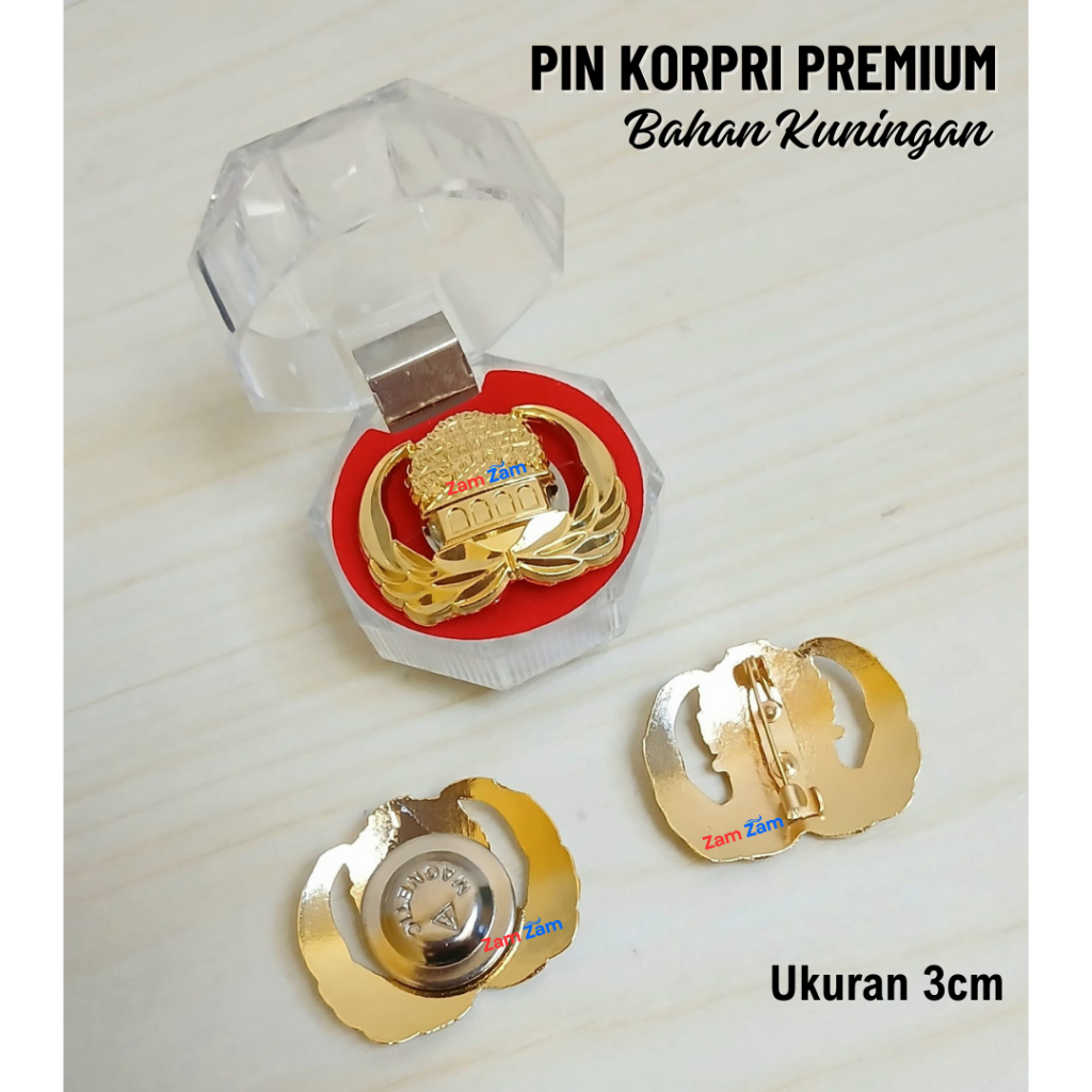 Pin Korpri Premium/Lencana Korpri Grade A 3cm/ASN PNS P3K/Pin Korpri Magnet/Pin Korpri Peniti
