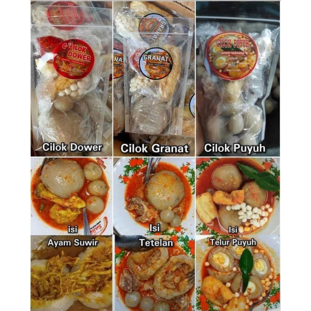 

ANEKA CILOK ayam suwir granat puyuh