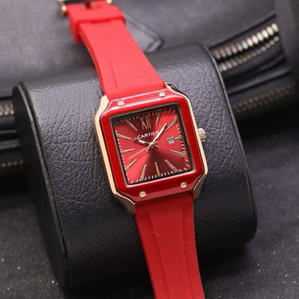 ( BISA COD ) JAM TANGAN WANITA KARET CARTIONG MODEL KOTAK FASHION