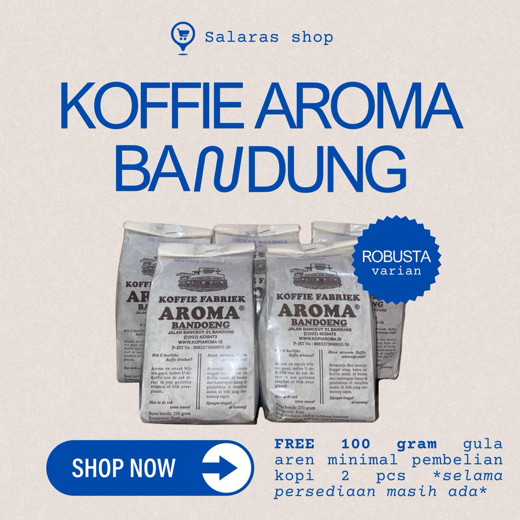 

kopi AROMA Bandung Original Robusta 250gr