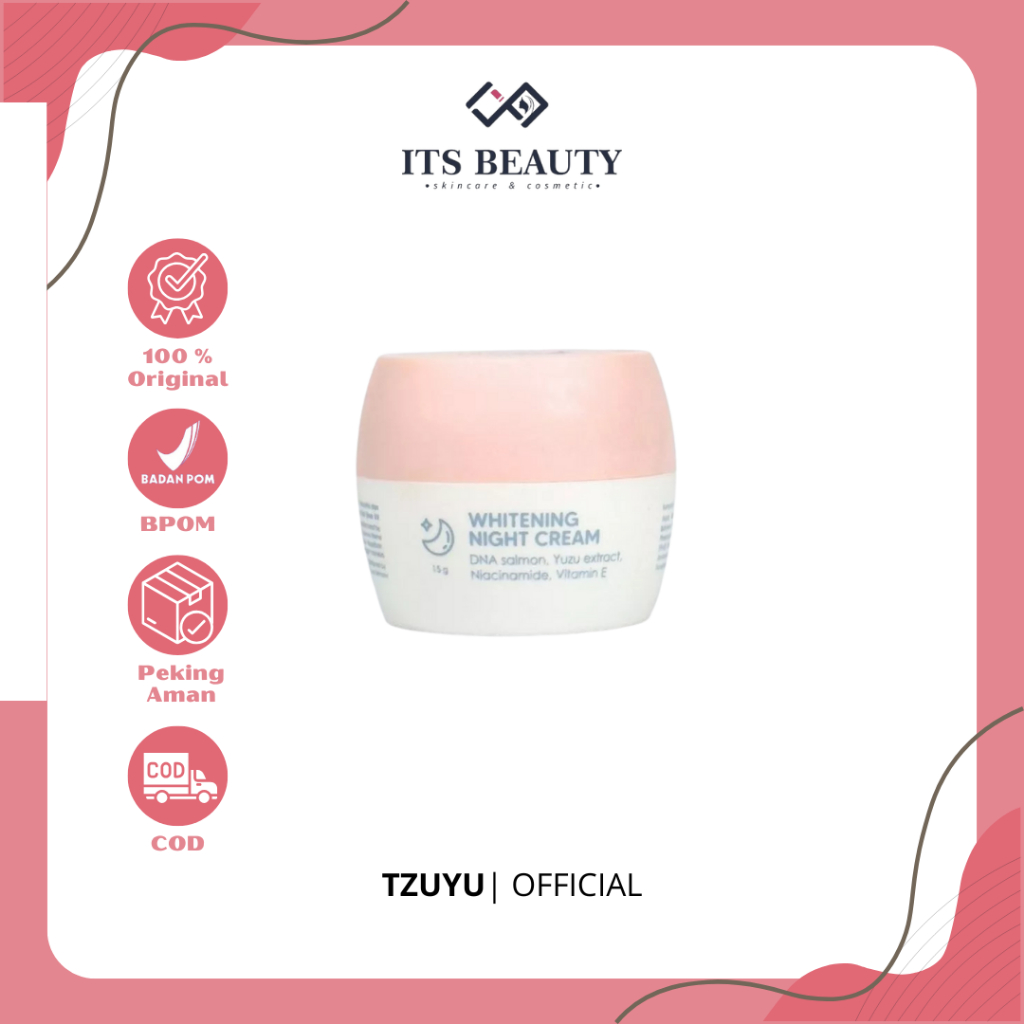 Its Beauty - TZUYU SKINCARE - Krim Wajah Whitening Night Cream DNA Salmon Mencerahkan Menghaluskan K