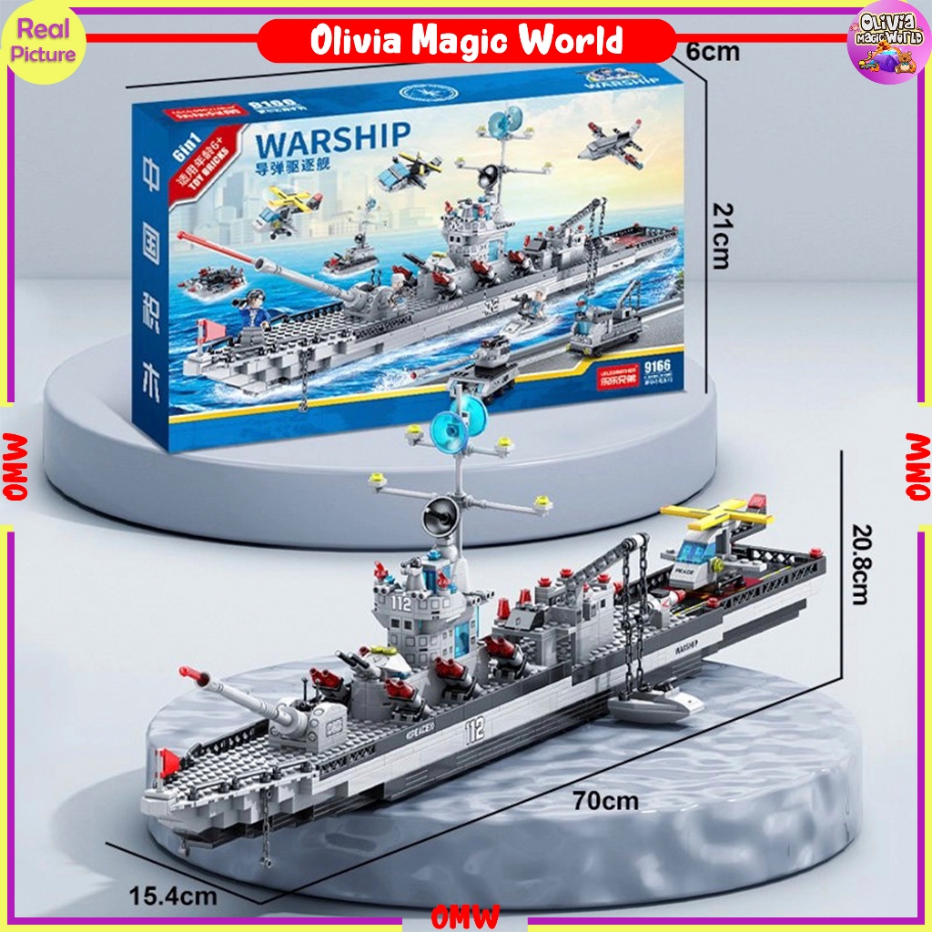 Mainan Balok Susun Nano Block Figure Kapal Perang 3D Mini Toys Bricks WARSHIP 6 IN 1 Edukatif OMW