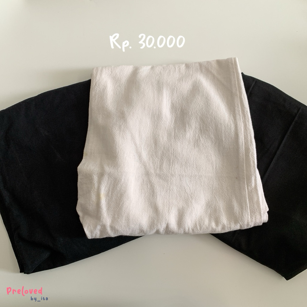 Preloved Kulot linen, Baggy pants (New), skirt cream (new)