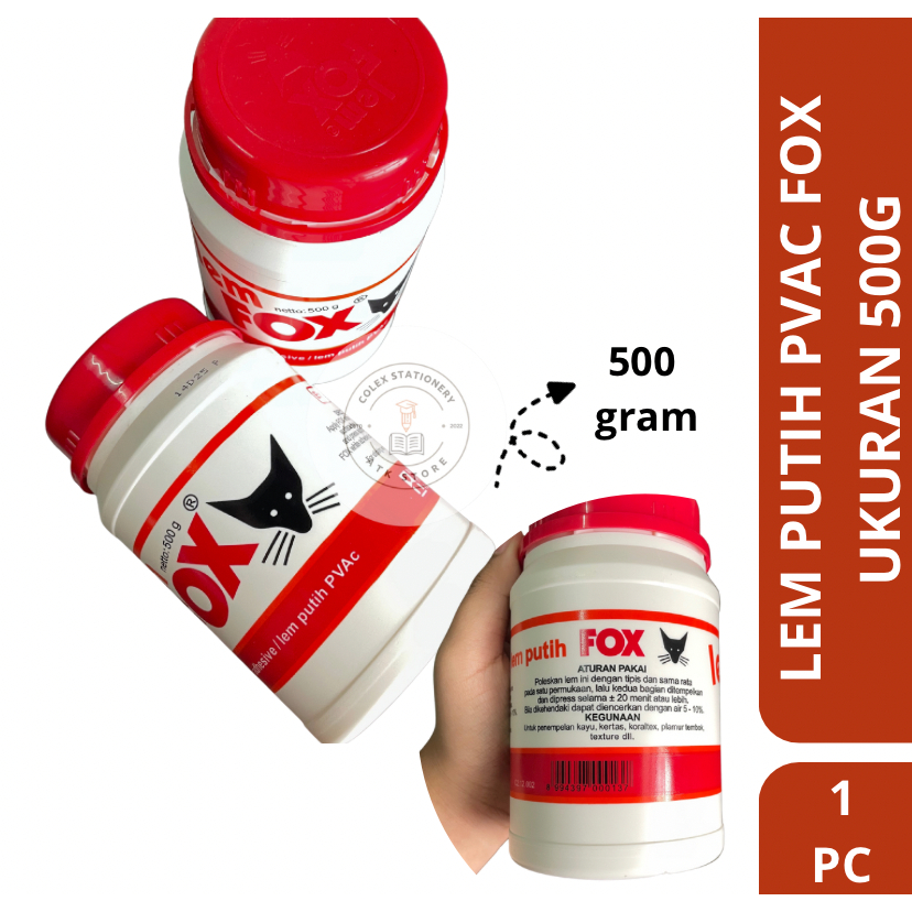 

[1 PC] Lem Fox Putih Putih/ Lem Kayu Pvac Ukuran Sedang 500 Gram