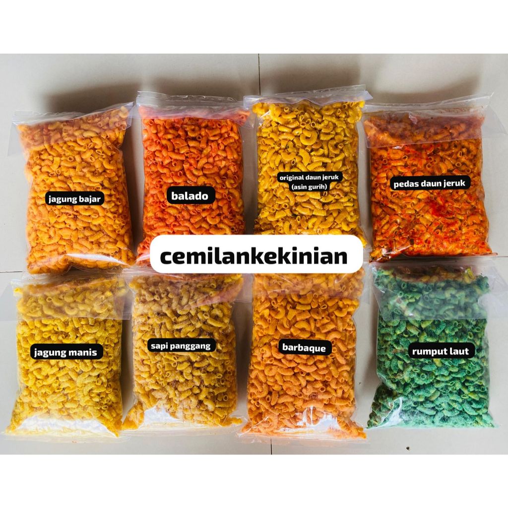 

MAKARONI KRIUK READY VARIAN RASA BALADO/BARBAQUE/SAPI PANGGANGJAGUNG BAKAR/JAGUNG MANIS/RUMPUT LAUT/PEDAS DAUN JERUK/ORIGINAL DAUN JERUK